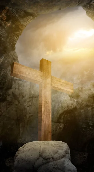 Християнський Хрест Небом — стокове фото