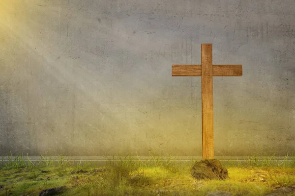 Christian Cross Dramatycznym Tle Nieba — Zdjęcie stockowe