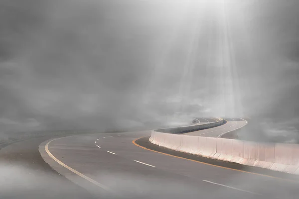 Asphalt Road Dramatic Sky Background —  Fotos de Stock