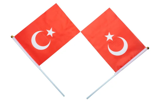 Bandera Nacional Turca Aislada Sobre Fondo Blanco —  Fotos de Stock