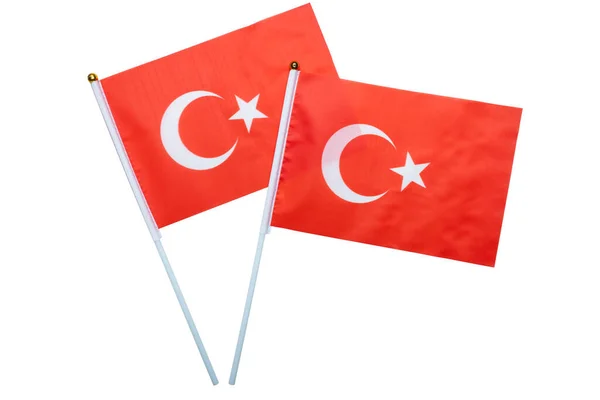 Τουρκική Εθνική Σημαία Απομονωμένη Λευκό Φόντο — Φωτογραφία Αρχείου