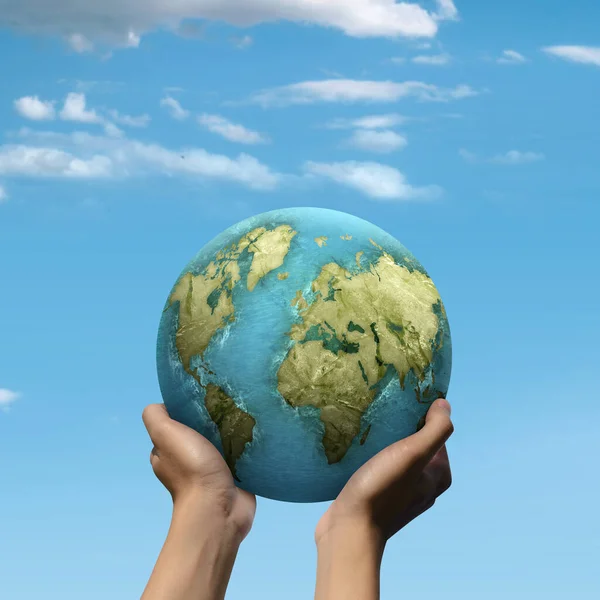 地球を握っている人間の手 アースデイコンセプト — ストック写真