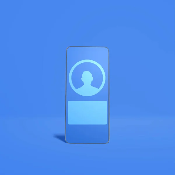 Mobile phone screen with photo symbol on a colored background
