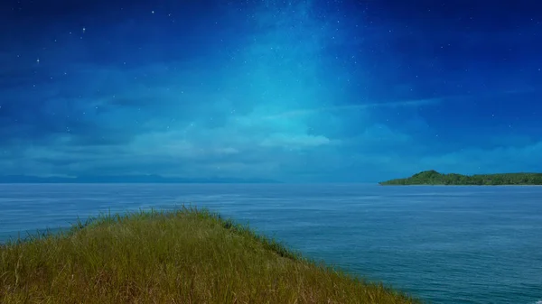 Όμορφη Θέα Στη Λίμνη Φόντο Νυχτερινή Σκηνή — Φωτογραφία Αρχείου