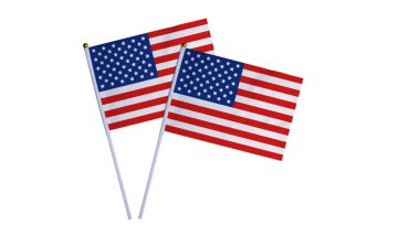 Amerikan ulusal bayrağı beyaz arka plan üzerinde izole