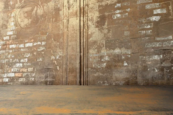 Vecchio Muro Mattoni Neri Con Uno Sfondo Incrinato — Foto Stock