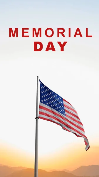 Drapeau National Américain Pour Journée Commémorative Concept Jour Commémoratif — Photo