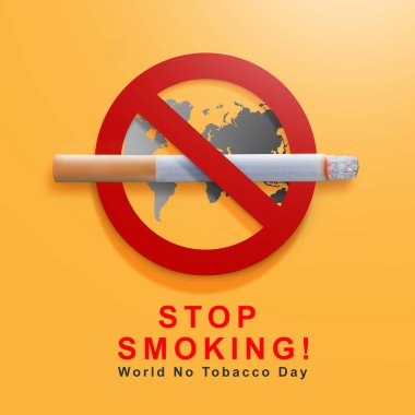Sigara içmeyi bırak. Dünya Tütünsüz Günü Konsepti