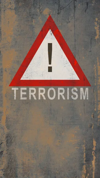 Gemetselde Muur Met Stop Terrorisme Teken — Stockfoto