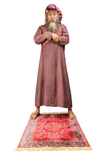 수염을 기르고 떨어져 위에서 기도문을 모슬렘 — 스톡 사진