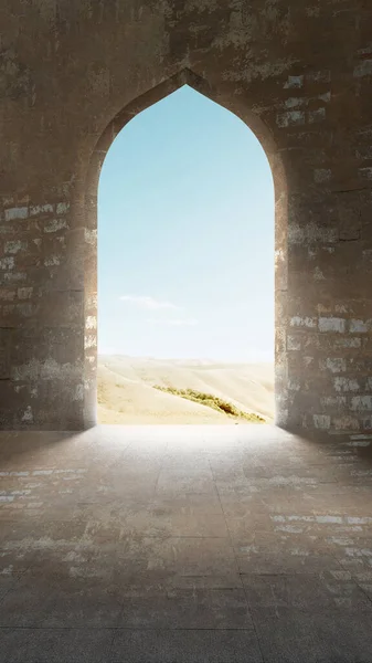 Двері Мечеті Сонячним Фоном — стокове фото