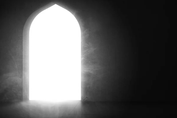 Meczet Drzwi Jasnym Tle Światła — Zdjęcie stockowe