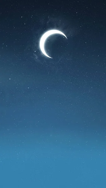 Luna Semilună Timp Noapte — Fotografie, imagine de stoc