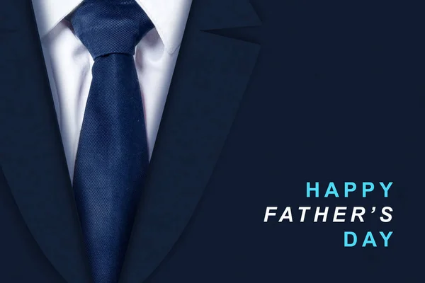 Πατέρας Φοράει Κοστούμι Και Γραβάτα Έγχρωμο Φόντο Πατέρες Έννοια Ημέρα — Φωτογραφία Αρχείου