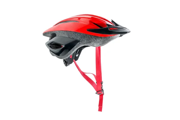 Red Bicycle Helmet Isolated White Background — Stock Photo, Image