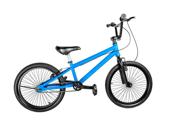 Bicicletta Bmx Blu Isolata Sfondo Bianco — Foto Stock