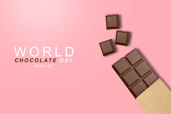 チョコレートバー 世界チョコレートの日のコンセプト — ストック写真