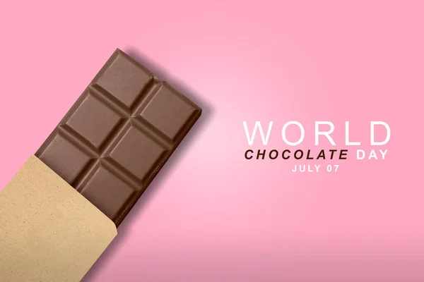 Barre Chocolatée Concept Journée Mondiale Chocolat — Photo