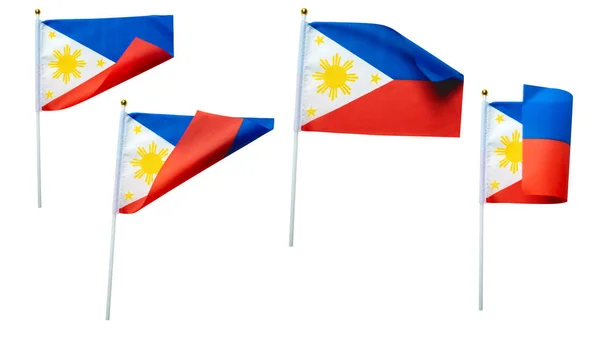 Bandera Nacional Filipinas Está Aislada Sobre Fondo Blanco —  Fotos de Stock