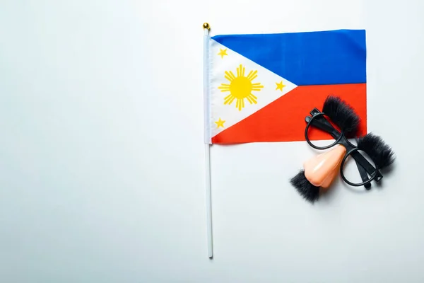 Filipíny Národní Vlajka Bílém Pozadí — Stock fotografie