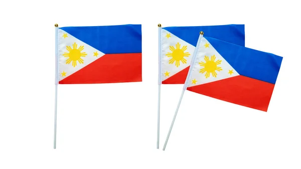 Filipinler Ulusal Bayrağı Beyaz Arkaplan Üzerinde Izole Edilmiştir — Stok fotoğraf