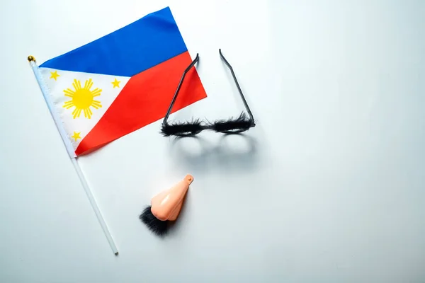 Filipíny Národní Vlajka Bílém Pozadí — Stock fotografie