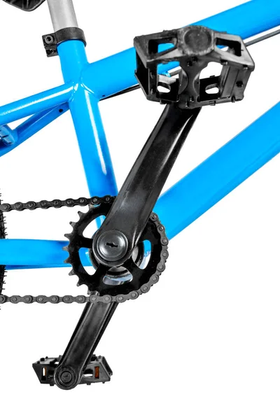 Pedale Bici Bmx Blu Isolato Sfondo Bianco — Foto Stock