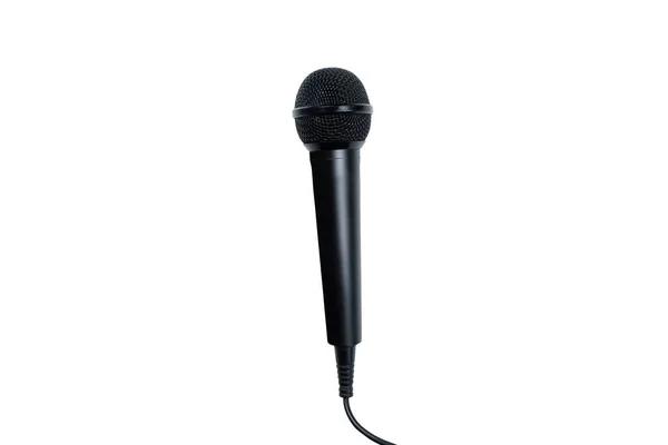 Czarny Mikrofon Izolowany Białym Tle — Zdjęcie stockowe