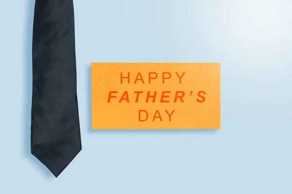 Cravate Noire Sur Fond Coloré Concept Fête Des Pères — Photo