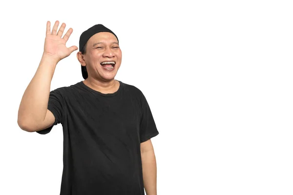 Porträt Eines Asiatischen Mannes Mit Glücklichem Gesichtsausdruck Isoliert Auf Weißem — Stockfoto