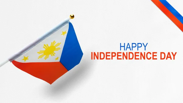 Filipiński Kolor Flagi Koncepcja Dnia Niepodległości Filipin — Zdjęcie stockowe