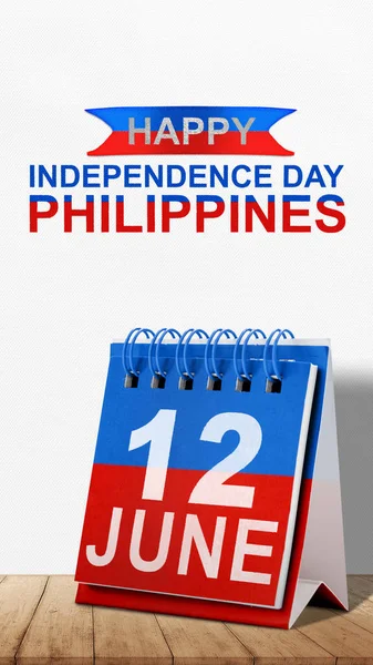 Calendario Con Color Bandera Filipinas Filipinas Concepto Del Día Independencia —  Fotos de Stock