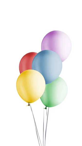 Barevné Narozeninové Balóny Bílém Pozadí Happy Birthday Concept — Stock fotografie