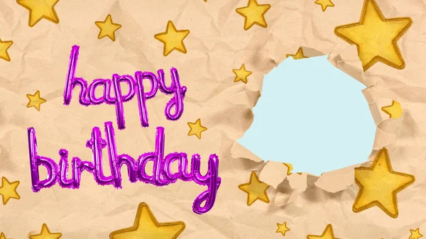 Happy Birthday Greetings Empty Spaces Colored Background Empty Space Copy — Stock Photo, Image
