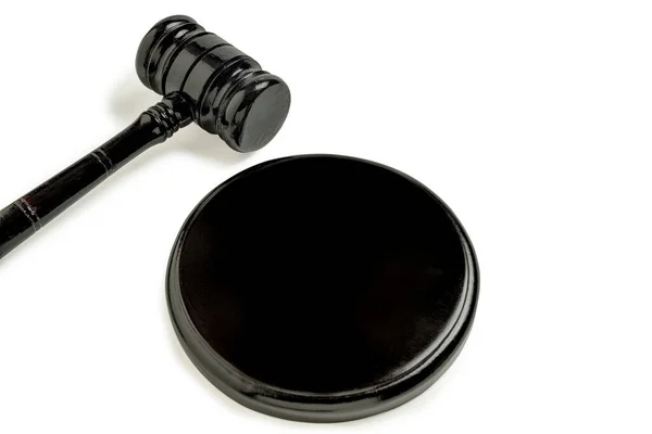 Soudce Kladívko Soundboard Bílém Pozadí Právo Spravedlnost Koncept — Stock fotografie