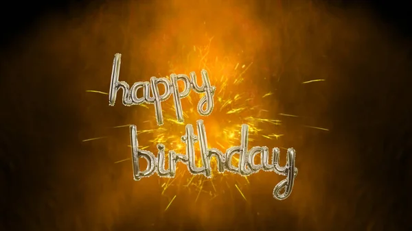 Feliz Cumpleaños Saludos Con Fondos Fuegos Artificiales Banner Cumpleaños Feliz — Foto de Stock