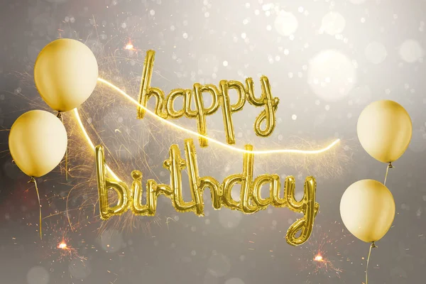 Renkli Doğum Günü Balonları Parlak Arkaplanlı Mutlu Yıllar Mutlu Yıllar — Stok fotoğraf