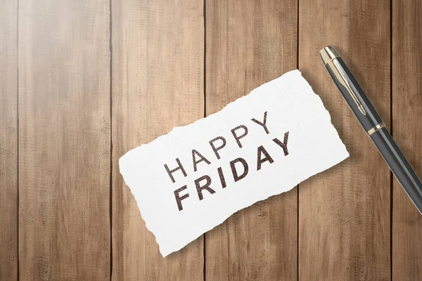 Note Happy Friday Text Happy Friday Concept — Stock Photo, Image