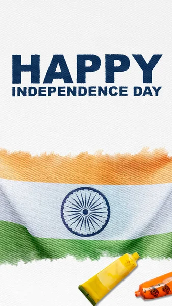 Помаранчевий Білий Зелений Індійський Прапор Концепція Дня Незалежності Індії — стокове фото