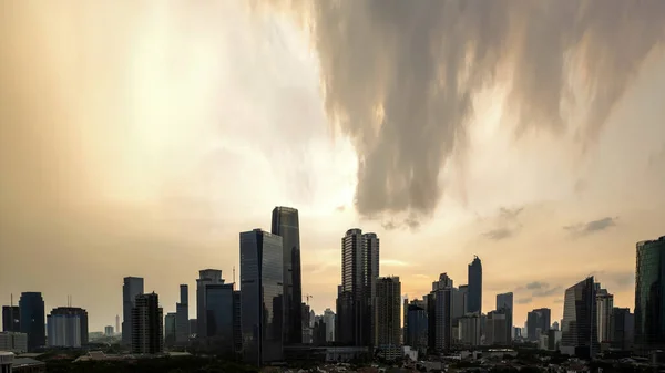 Panoramic Jakarta Skyline Urban Skyscrapers Afternoon Jakarta Indonesia — Stock Photo, Image