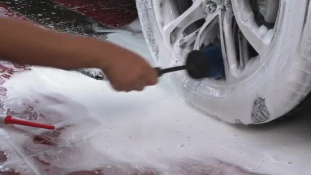 Lavagem Carro Detalhamento Garagem — Vídeo de Stock