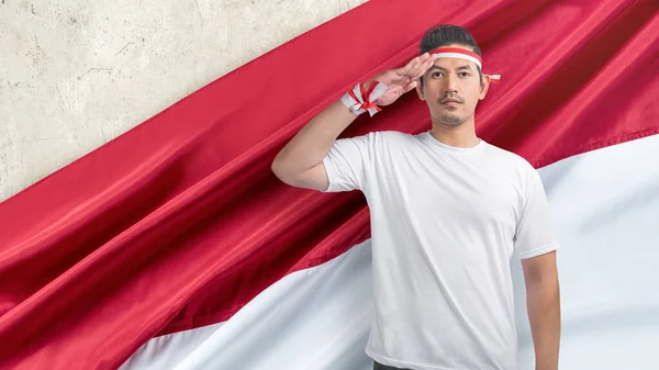 Indonesische Mannen Vieren Indonesische Onafhankelijkheidsdag Augustus Indonesische Onafhankelijkheidsdag — Stockfoto