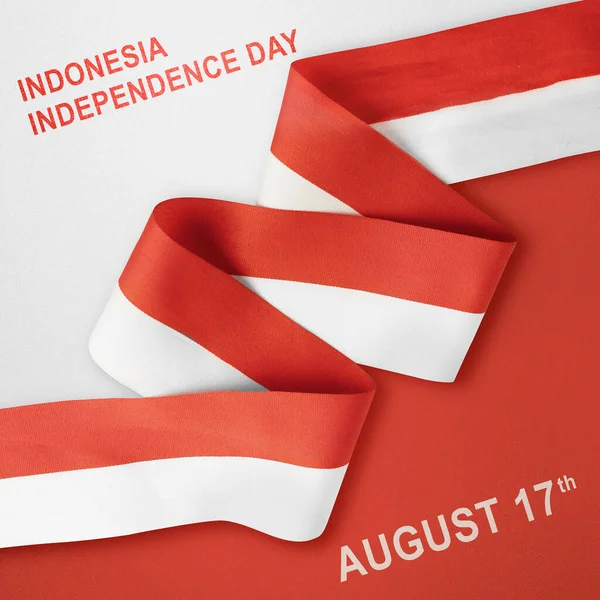 Ribbon Red White Color Indonesian Flag Indonesian Independence Day —  Fotos de Stock