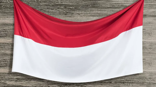 Κόκκινη Και Άσπρη Σημαία Της Ινδονησίας Σημαία Ξύλινο Φόντο — Φωτογραφία Αρχείου