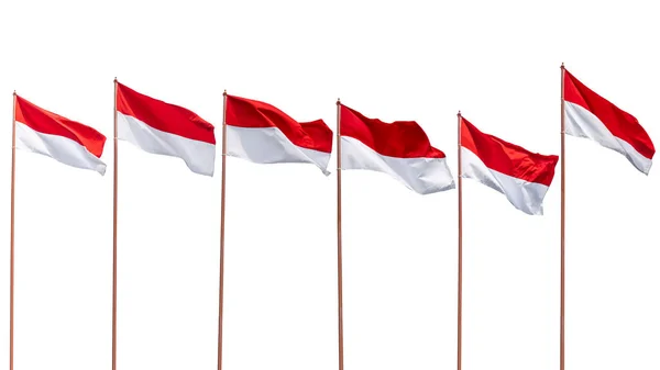 Indonéská Národní Vlajka Izolována Přes Bílé Pozadí — Stock fotografie