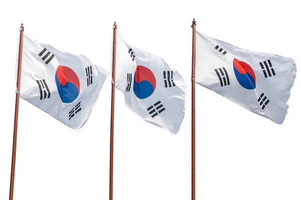 South Korean National Flag Isolated White Background — 图库照片