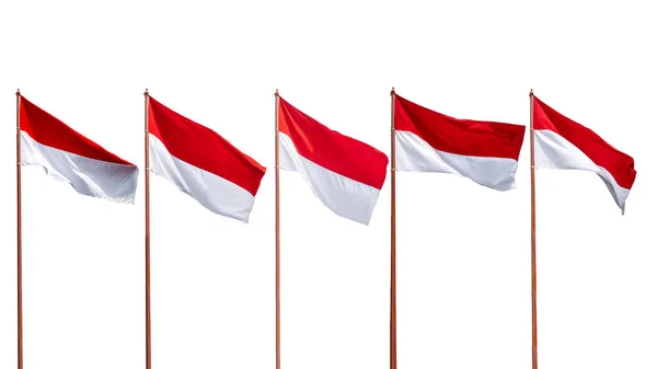 Bandeira Nacional Indonésia Está Isolada Sobre Fundo Branco — Fotografia de Stock