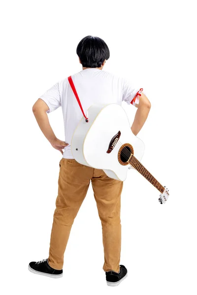 Indonesian Men Celebrate Indonesian Independence Day August While Holding Guitars — Stock Photo, Image
