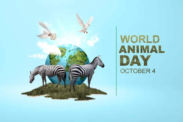 Animaux Sauvages Terre Concept Journée Mondiale Des Animaux — Photo