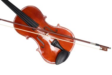 Keman orkestrası müzik aleti beyaz arkaplan üzerinde izole